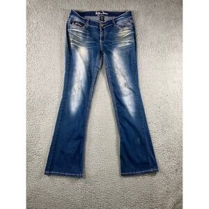 Ariya Jeans Women Junior 11 12 Bootcut Flare Low Rise Embellished Stone Wash Y2K